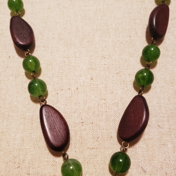 Vintage Beaded Circle Antique Bronze Pendant Necklace Avon  Boho - Picture 3 of 5